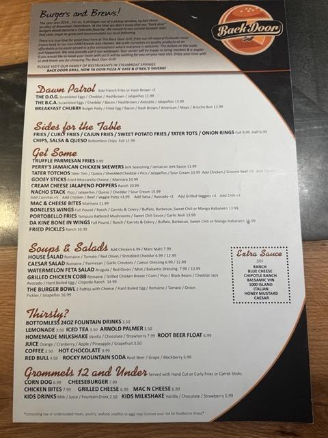 Back Door Grill Fort Collins Dish 1